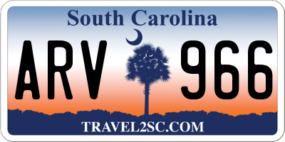 SC license plate ARV966