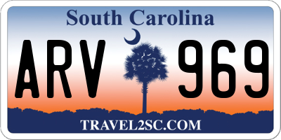 SC license plate ARV969