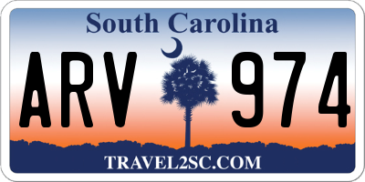 SC license plate ARV974