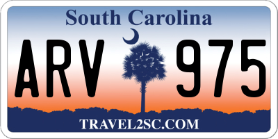 SC license plate ARV975