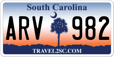 SC license plate ARV982