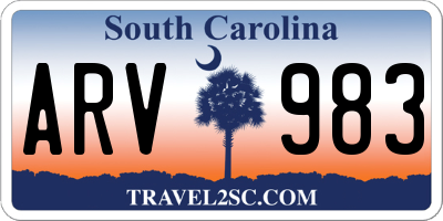 SC license plate ARV983
