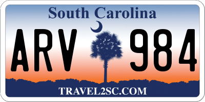 SC license plate ARV984