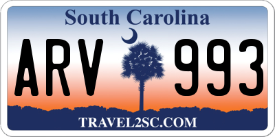 SC license plate ARV993