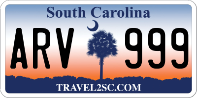 SC license plate ARV999