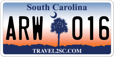 SC license plate ARW016