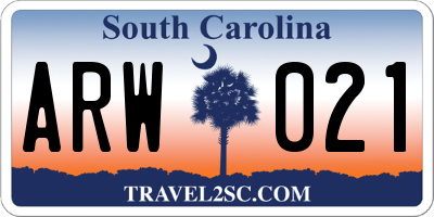 SC license plate ARW021