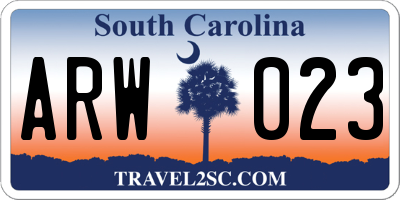 SC license plate ARW023