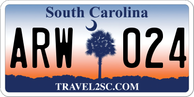 SC license plate ARW024