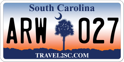 SC license plate ARW027