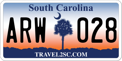 SC license plate ARW028