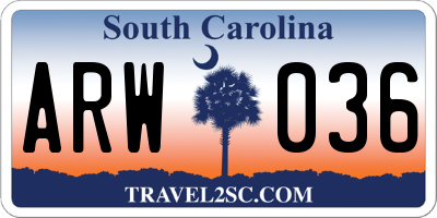 SC license plate ARW036