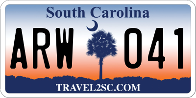 SC license plate ARW041