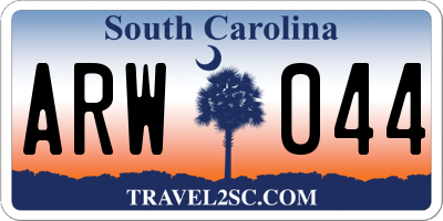 SC license plate ARW044