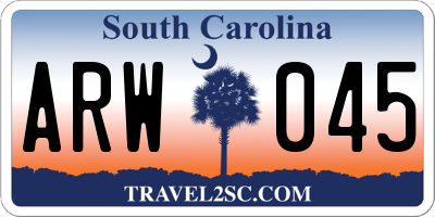SC license plate ARW045