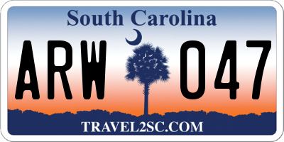 SC license plate ARW047