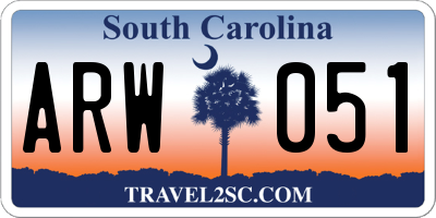 SC license plate ARW051
