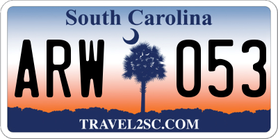 SC license plate ARW053