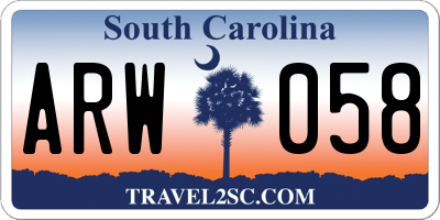 SC license plate ARW058