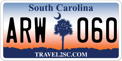 SC license plate ARW060