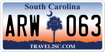SC license plate ARW063