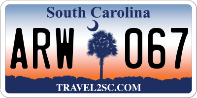 SC license plate ARW067