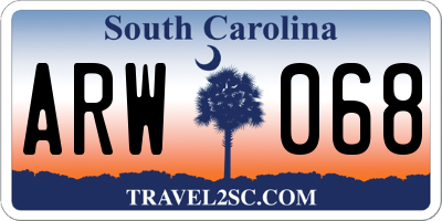 SC license plate ARW068