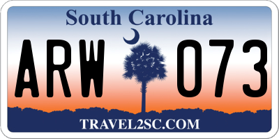 SC license plate ARW073