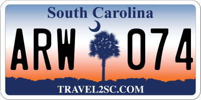 SC license plate ARW074