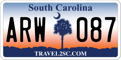 SC license plate ARW087