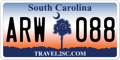 SC license plate ARW088