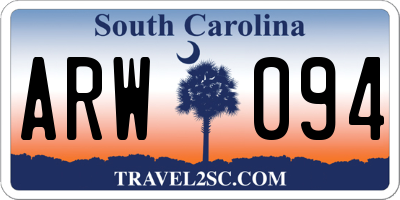 SC license plate ARW094