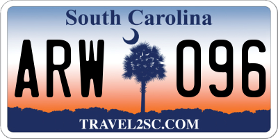 SC license plate ARW096