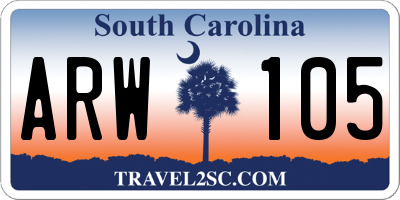 SC license plate ARW105