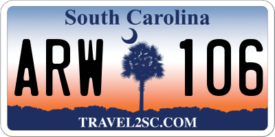 SC license plate ARW106