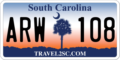 SC license plate ARW108