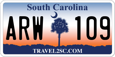 SC license plate ARW109