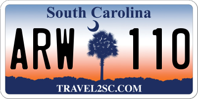 SC license plate ARW110