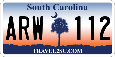 SC license plate ARW112