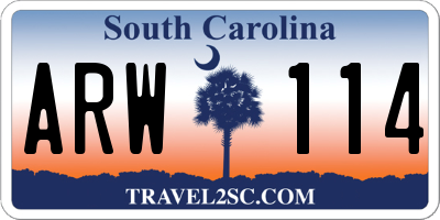 SC license plate ARW114