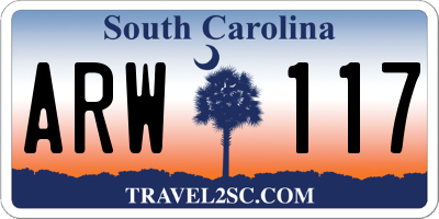 SC license plate ARW117