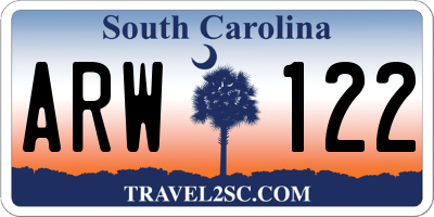 SC license plate ARW122