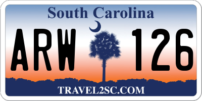 SC license plate ARW126