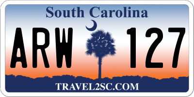 SC license plate ARW127