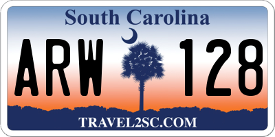 SC license plate ARW128