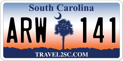 SC license plate ARW141