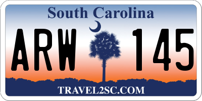 SC license plate ARW145