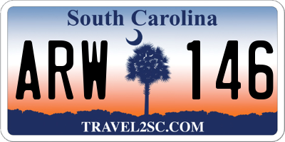 SC license plate ARW146