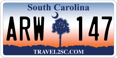 SC license plate ARW147