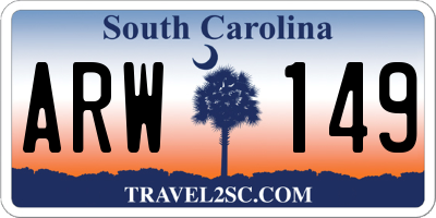 SC license plate ARW149